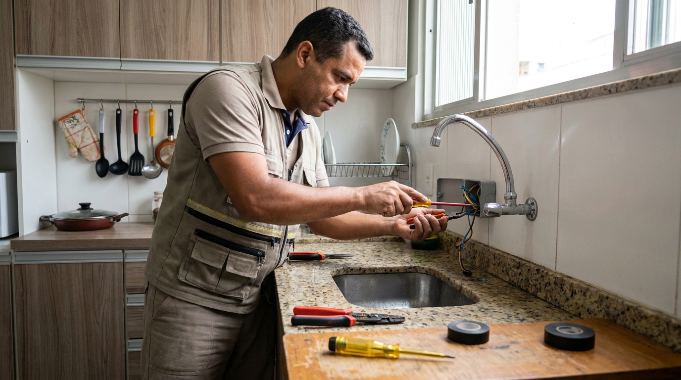 Instalacao de torneira eletrica residencial em Piracicaba‑SP