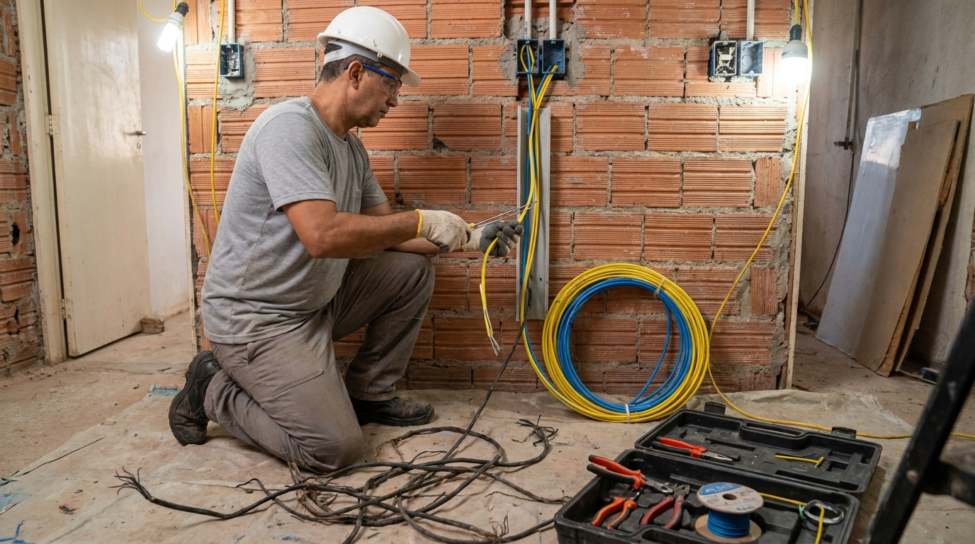 Troca de fiacao eletrica residencial em Piracicaba‑SP